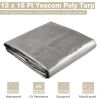 12x16ft Heavy Duty Poly Tarp/ Silver+Black