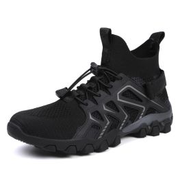 Men's And Women's Fashion Outdoor Hiking Shoes (Option: 9235Black-45)