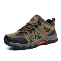 Outdoor Hiking Waterproof Non-slip Low-cut Hiking Shoes (Option: Khaki-45)