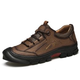 Non-slip Wear-resistant Hiking Outdoor Cross-country Hiking Shoes (Option: Brown-45)