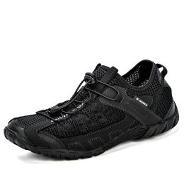 Lightweight Comfortable Men's Casual Shoes With Breathable Mesh Surface (Option: Black-43)