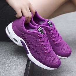 Women's Fashion Casual Mesh Sports Shoes (Option: Purple-42)