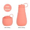 500ml Large Capacity Silicone Folding Water Bottle High Temperature Resistance Outdoor Sports Bottle Travel Portable Cup