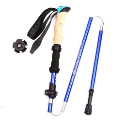 Camping & Hiking Adjustable Anti-Shock Hiking Walking Climbing Sticks (Color: Blue)