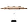 Outdoor Garden Market Double-Sided Twin Patio 15 Feet Umbrella with Crank And Base