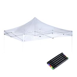 10X10ft EZ Pop Up Canopy Folding Gazebo/White (Color: As Picture)