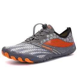 New Cross-border Five-finger Shoes Diving Fishing Couple Outdoor Wading River Upstream Shoes (Option: Grey-45)