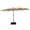 Outdoor Garden Market Double-Sided Twin Patio 15 Feet Umbrella with Crank And Base