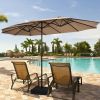 Outdoor Garden Market Double-Sided Twin Patio 15 Feet Umbrella with Crank And Base