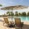 Outdoor Garden Market Double-Sided Twin Patio 15 Feet Umbrella with Crank And Base