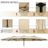 Outdoor Garden Market Double-Sided Twin Patio 15 Feet Umbrella with Crank And Base