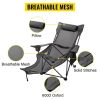 Folding Camp Chair 330 lbs Capacity w/ Footrest Mesh Lounge Chair, Cup Holder and Storage Bag