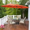 Outdoor Garden Market Double-Sided Twin Patio 15 Feet Umbrella with Crank And Base