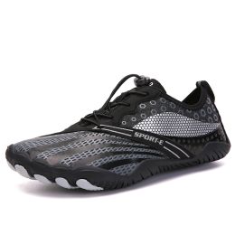 New Cross-border Five-finger Shoes Diving Fishing Couple Outdoor Wading River Upstream Shoes (Option: Black-36)