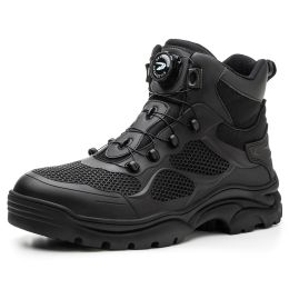 Summer Anti-smashing And Anti-penetration Men's Lightweight And Comfortable Labor Protection Shoes (Option: black-black-Size45)